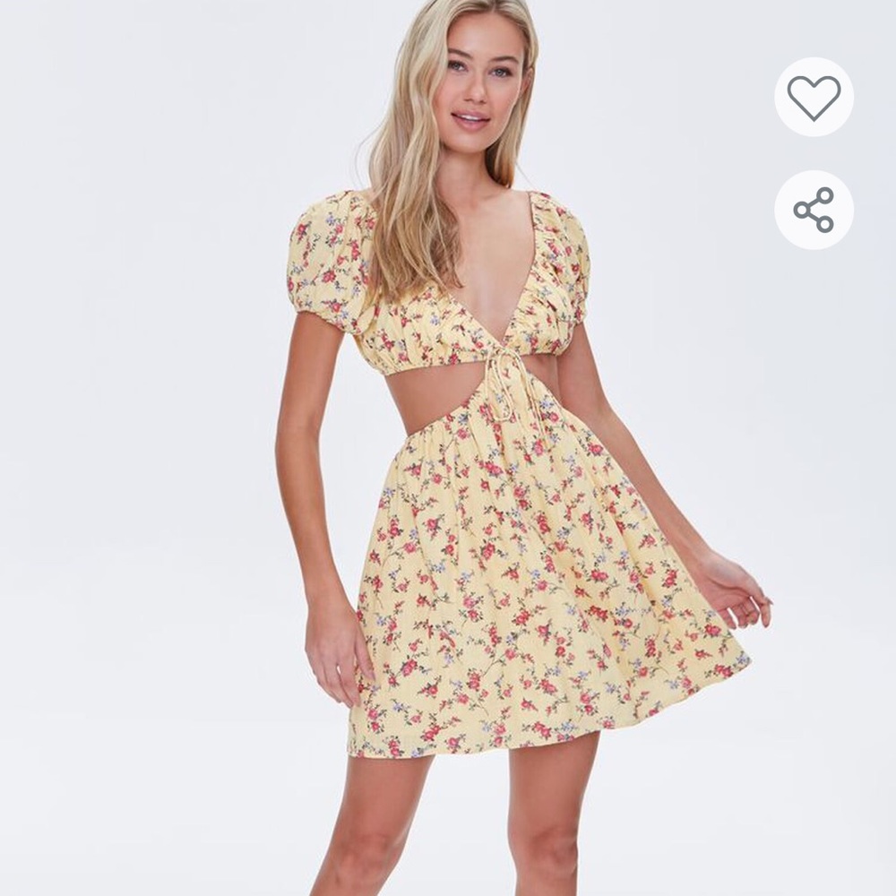 Yellow cut out dress